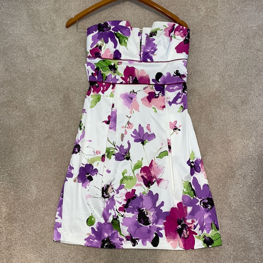 Strapless Floral Dress